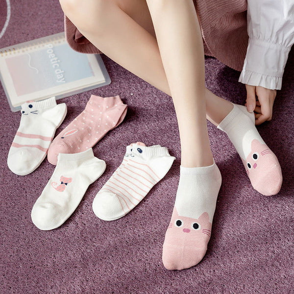 10 pairs Women Kitty Crew No show socks - SocksLtd