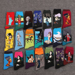 10 Pairs Famous paintings Crew Socks