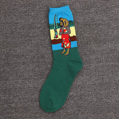 10 Pairs Famous paintings Crew Socks