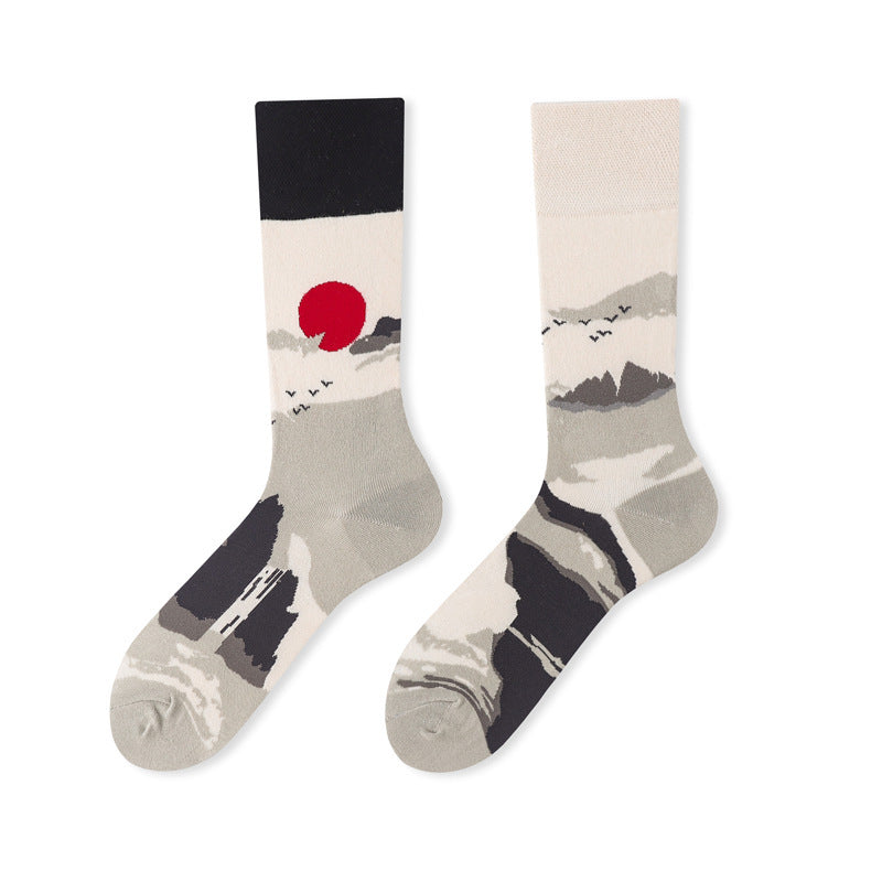 1 Pair Asymmetric Fashion Casual Crew Socks - SocksLtd