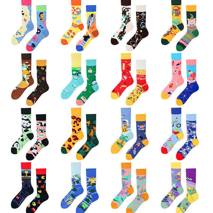 1 Pair Asymmetric Ins Tide Casual Crew Socks - SocksLtd