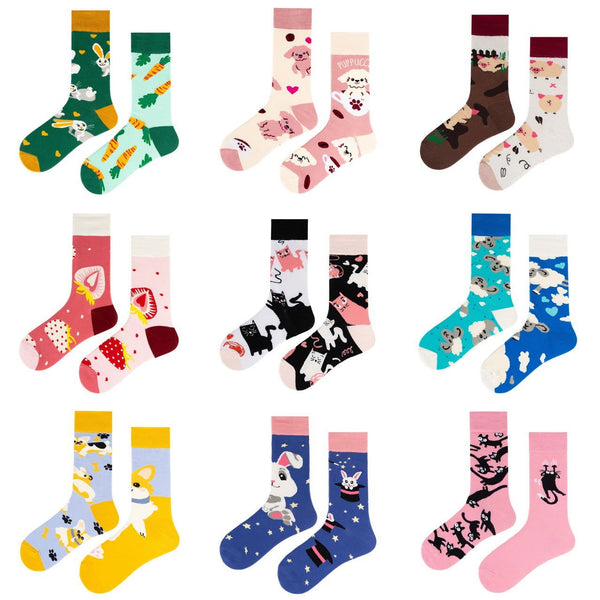 1 Pair Cartoon corgi Meow Crew Socks - SocksLtd