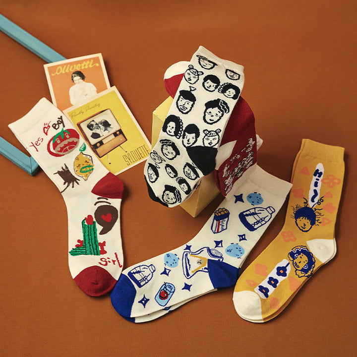 1 Pair Cartoon personality creativity Fun Crew Socks - SocksLtd