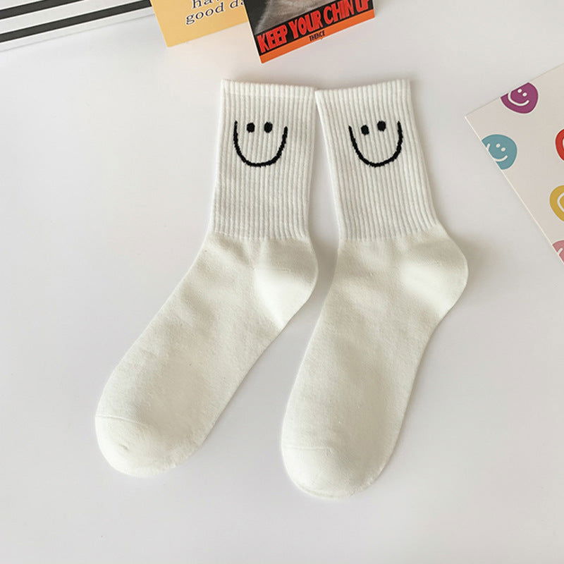 1 Pair Cartoon smiley face Crew Socks - SocksLtd