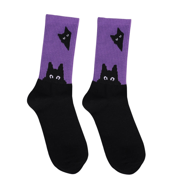 1 Pair Cat Dog Rainbow Casual Crew Socks - SocksLtd