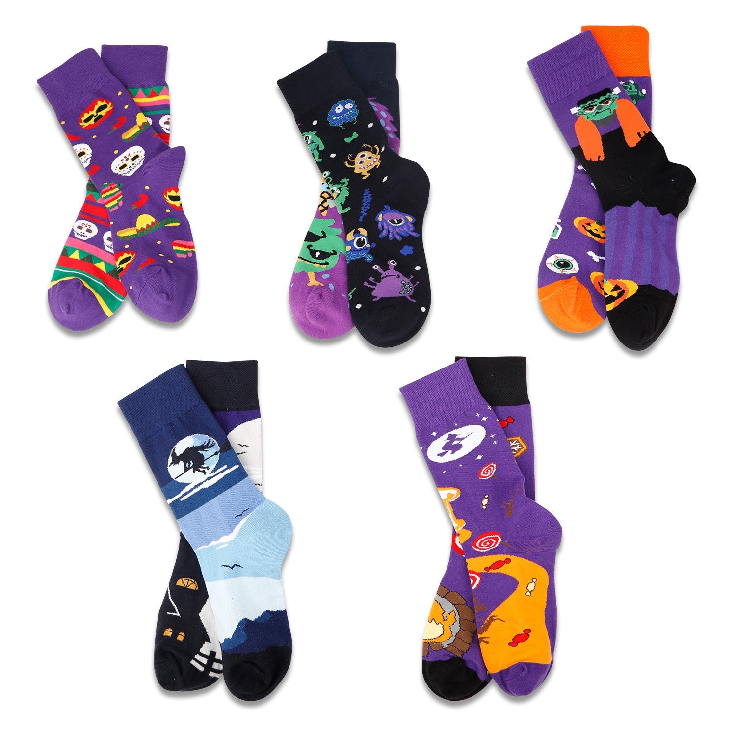 1 Pair Christmas Halloween Crew Socks - SocksLtd