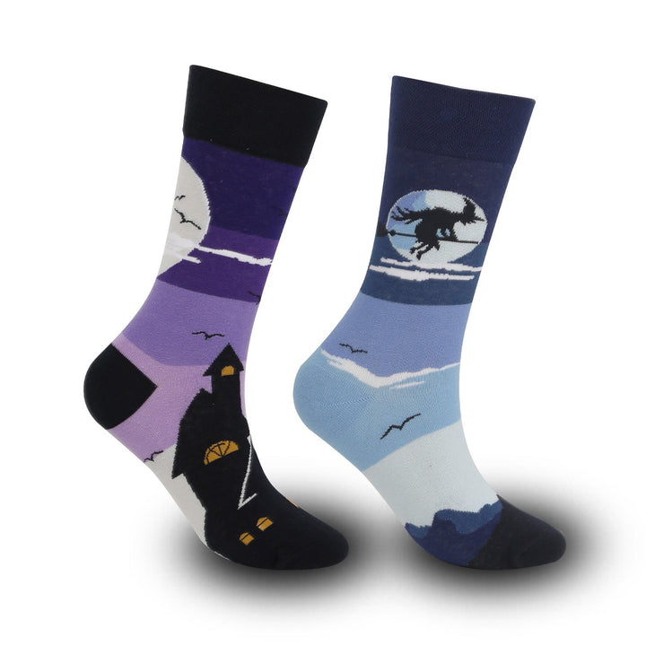 1 Pair Color blocking Halloween Casual Crew Socks - SocksLtd