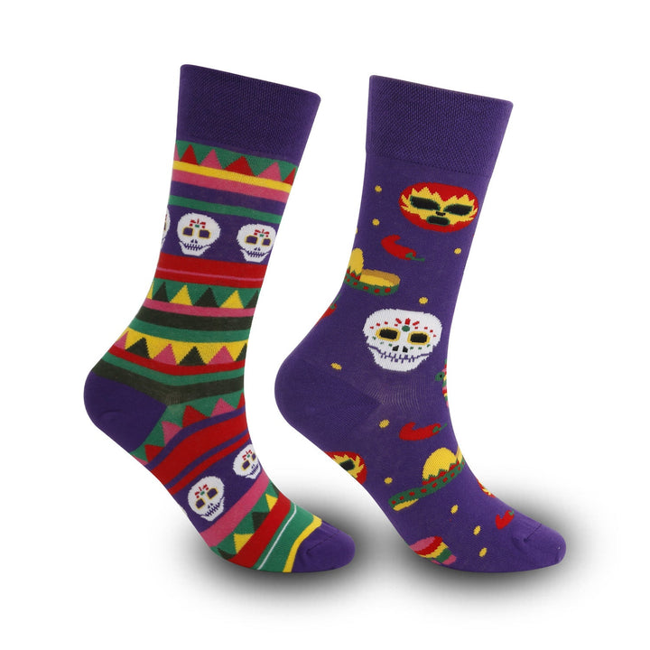 1 Pair Color blocking Halloween Casual Crew Socks - SocksLtd