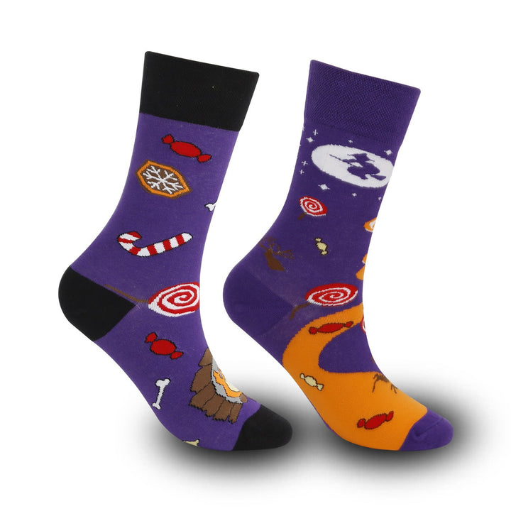 1 Pair Color blocking Halloween Casual Crew Socks - SocksLtd