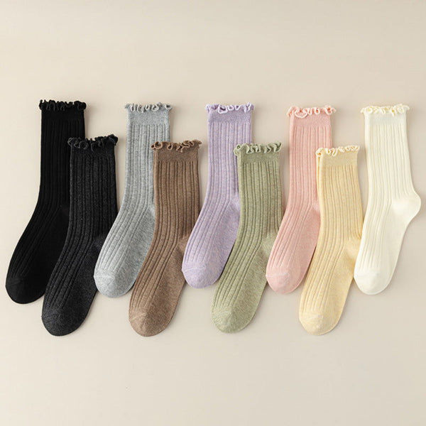 1 Pair Cute Japanese lace Casual Crew Socks - SocksLtd
