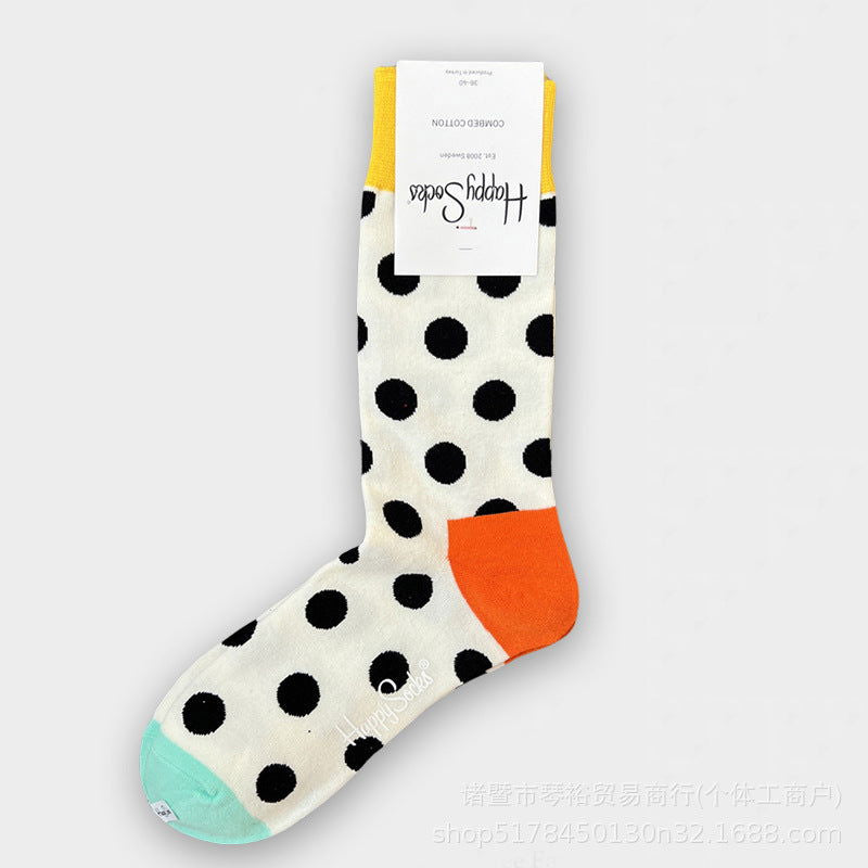 1 Pair Dopamine wave point Crew Socks - SocksLtd