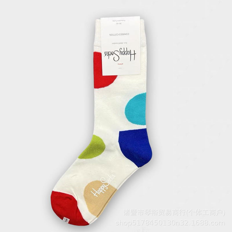 1 Pair Dopamine wave point Crew Socks - SocksLtd