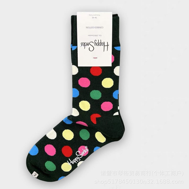 1 Pair Dopamine wave point Crew Socks - SocksLtd