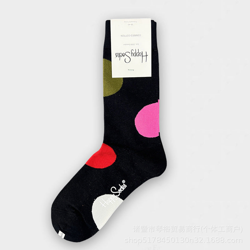 1 Pair Dopamine wave point Crew Socks - SocksLtd