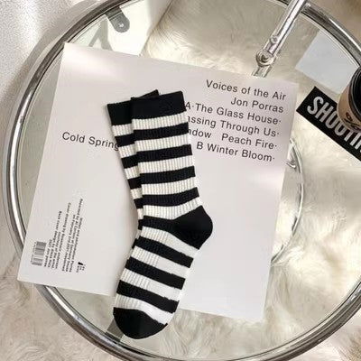 1 Pair Embroidered letter stripes Casual Socks - SocksLtd