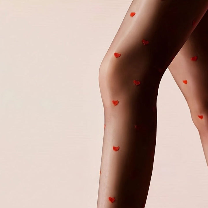 1 Pair Heart  Sheer Thigh-High Tights Stockings Socks - SocksLtd