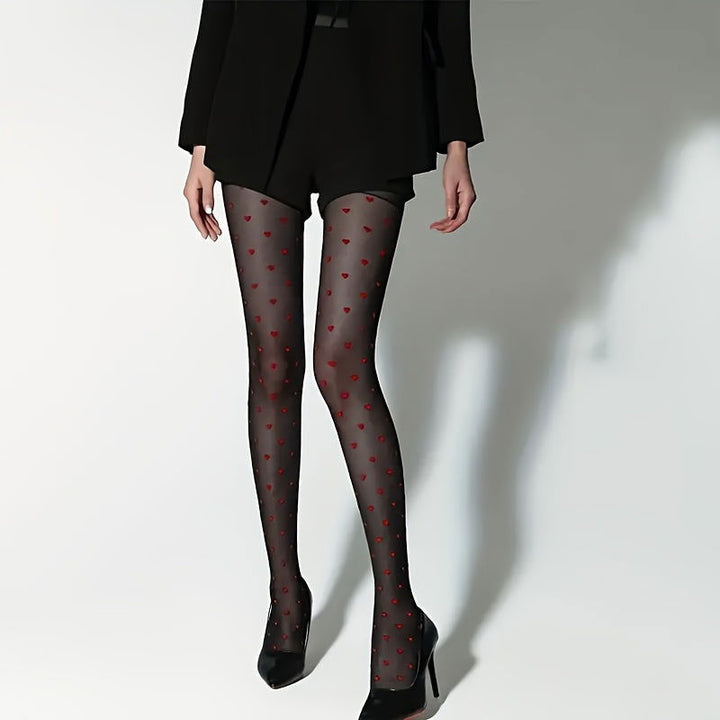 1 Pair Heart  Sheer Thigh-High Tights Stockings Socks - SocksLtd