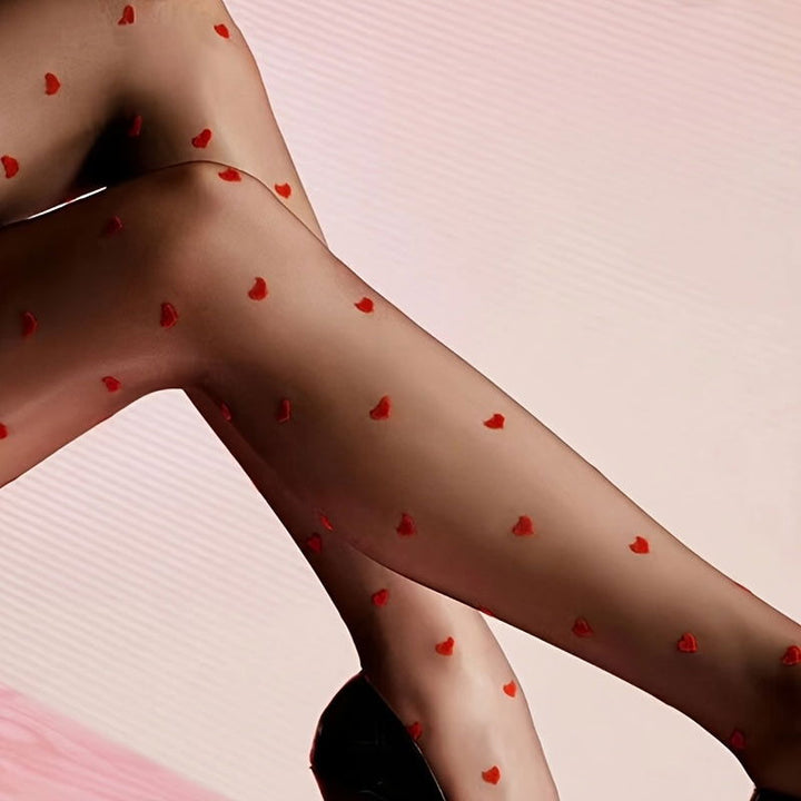 1 Pair Heart  Sheer Thigh-High Tights Stockings Socks - SocksLtd