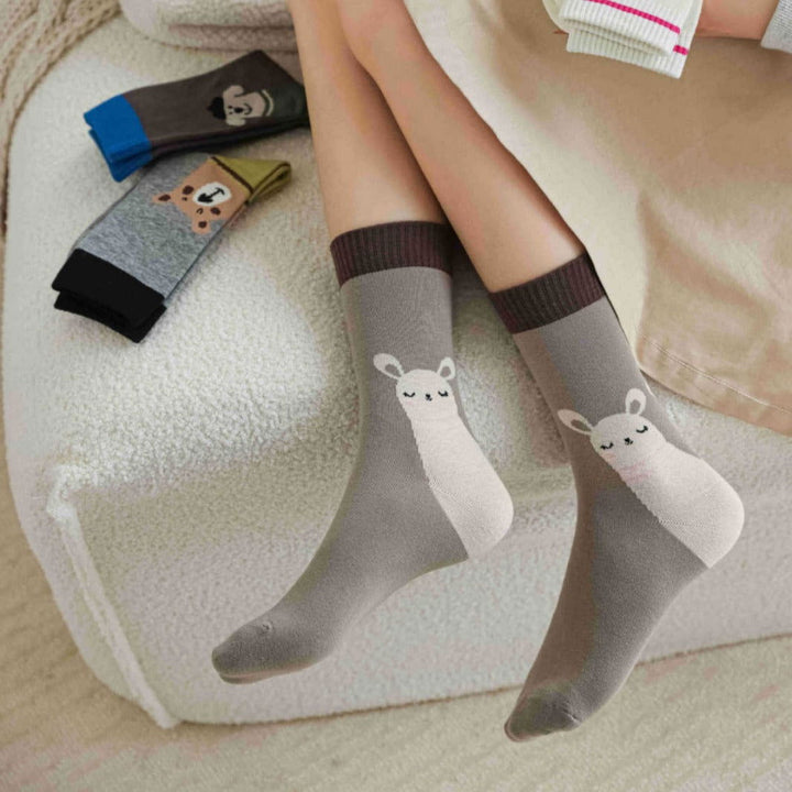 1 Pair Illustration Cartoon  Fun Crew Socks - SocksLtd