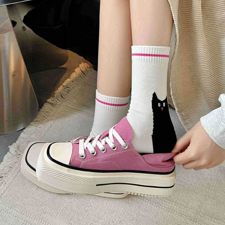 1 Pair Illustration Cartoon  Fun Crew Socks - SocksLtd