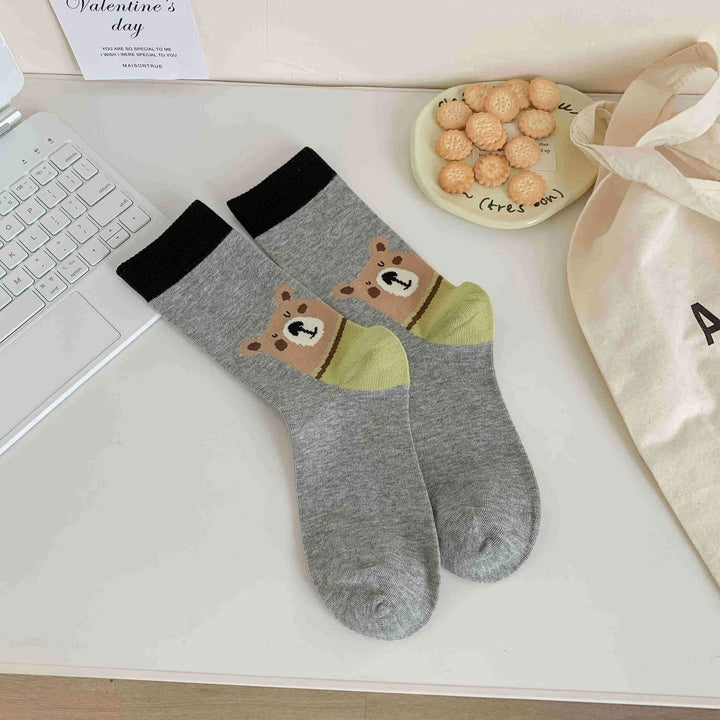 1 Pair Illustration Cartoon  Fun Crew Socks - SocksLtd