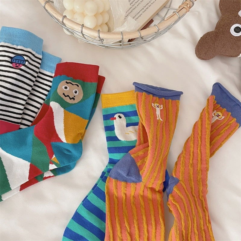 1 Pair Illustration cartoon doll Fun Socks - SocksLtd