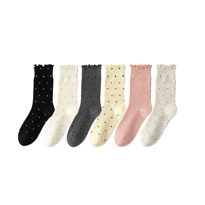 1 Pair Ins lace polka dots Casual Crew Socks - SocksLtd