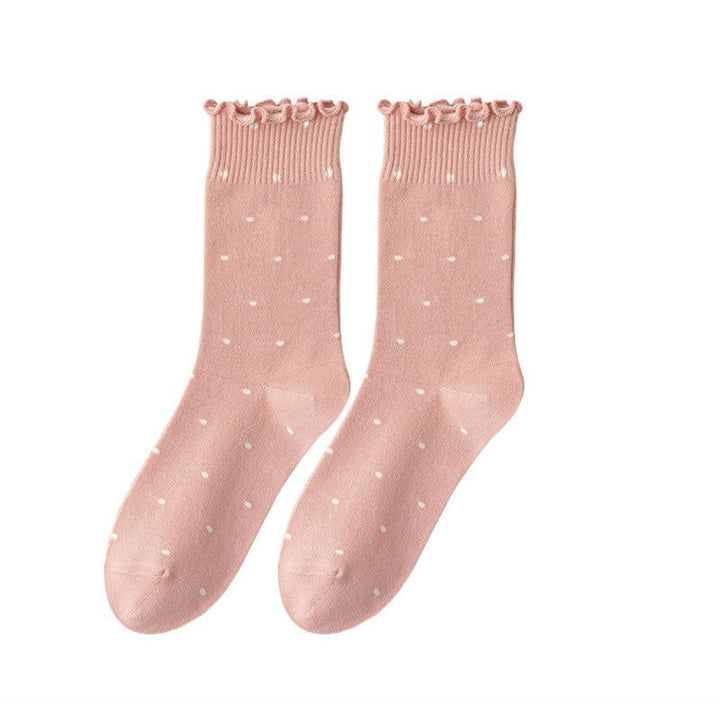1 Pair Ins lace polka dots Casual Crew Socks - SocksLtd