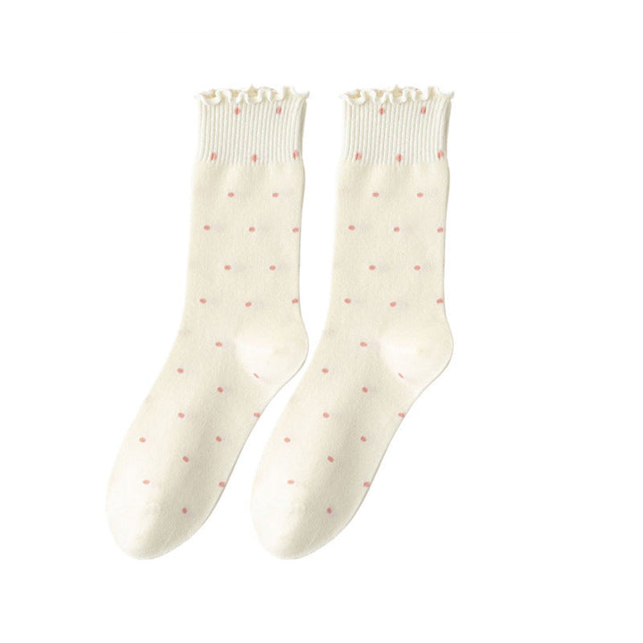 1 Pair Ins lace polka dots Casual Crew Socks - SocksLtd