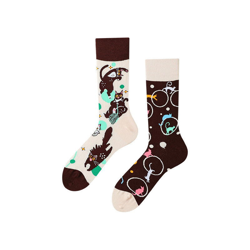 1 Pair Ins style Asymmetric Crew Socks - SocksLtd