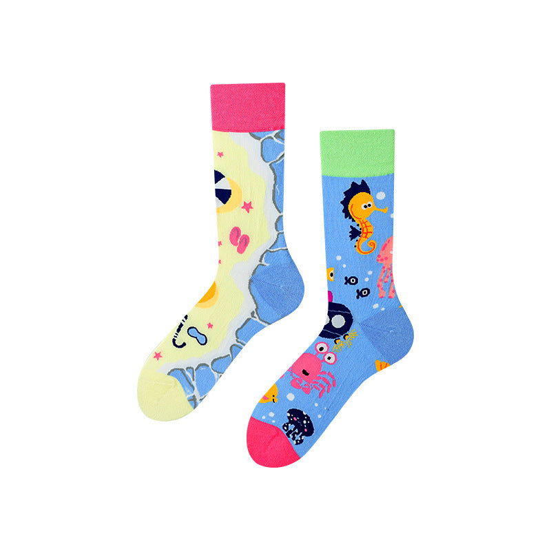 1 Pair Ins style Asymmetric Crew Socks - SocksLtd