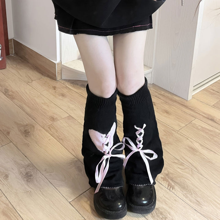 1 Pair Kawaii Lace-Up Leg Warmers  JK Style Knee High Socks - SocksLtd