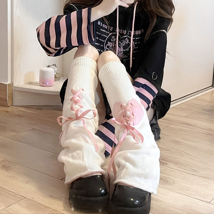 1 Pair Kawaii Lace-Up Leg Warmers  JK Style Knee High Socks - SocksLtd