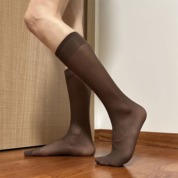 1 Pair Men Dress Formal Thin Stockings Knee High Socks - socksltd
