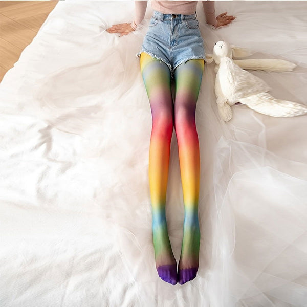 1 Pair Ombre Rainbow Slimming Pantyhose Stockings Socks - SocksLtd