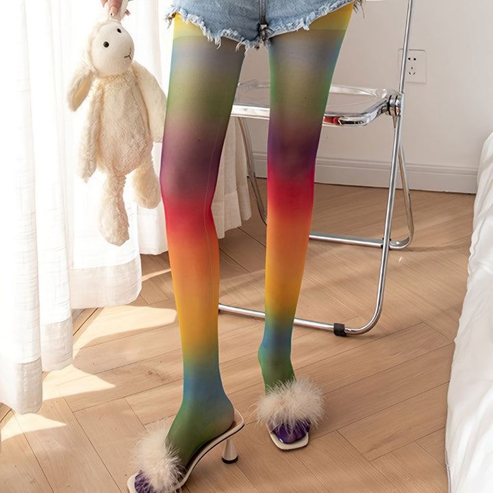 1 Pair Ombre Rainbow Slimming Pantyhose Stockings Socks - SocksLtd