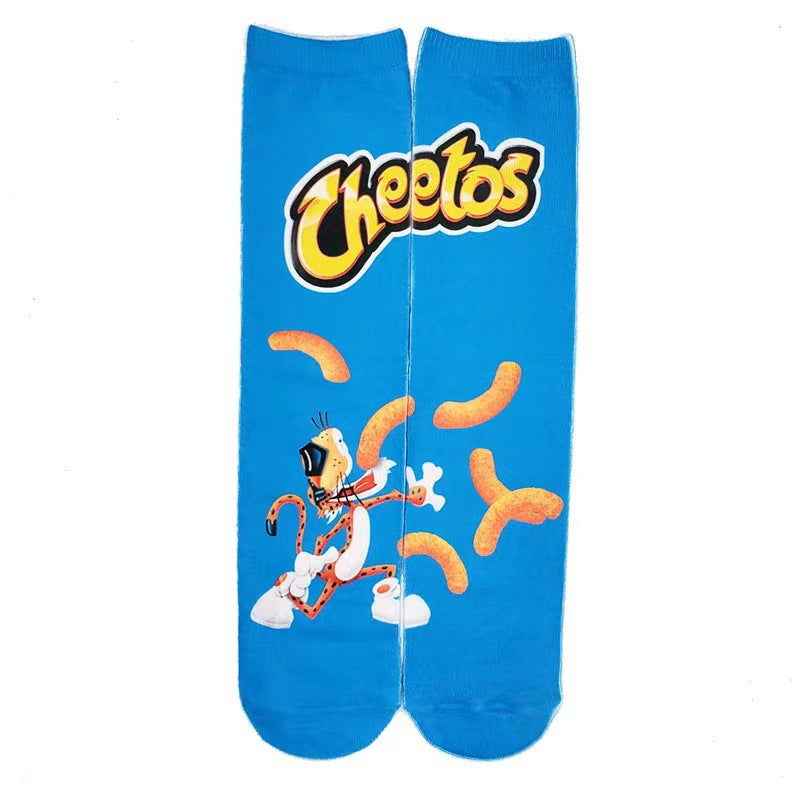 1 Pair Potato chip printing Crew Socks - SocksLtd