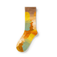 1 Pair Retro abstract  Crew Socks - SocksLtd