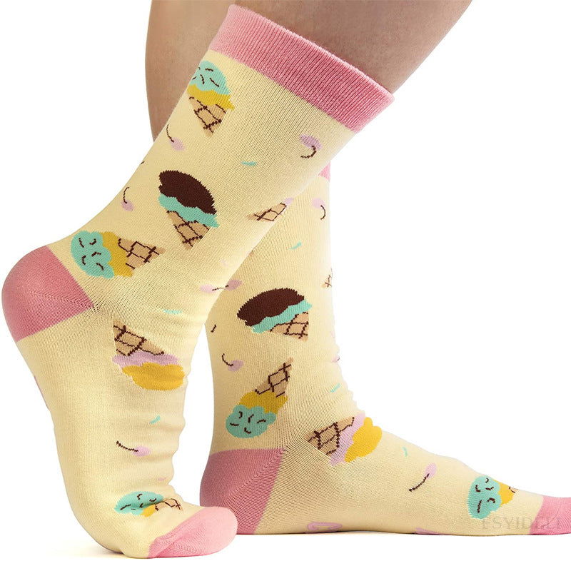 1 Pair Retro abstract art Crew Socks - SocksLtd