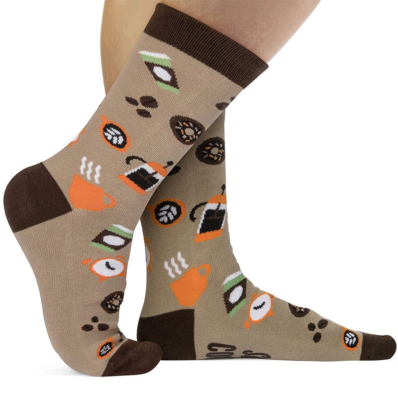 1 Pair Retro abstract art Crew Socks - SocksLtd