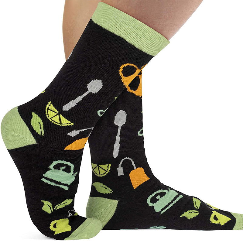 1 Pair Retro abstract art Crew Socks - SocksLtd