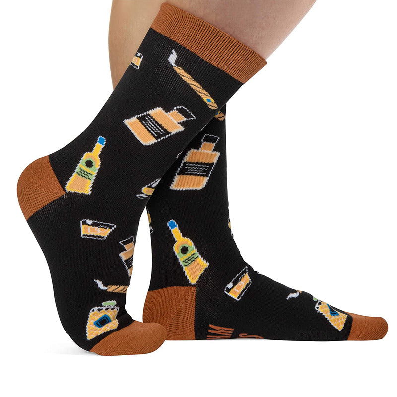 1 Pair Retro abstract art Crew Socks - SocksLtd