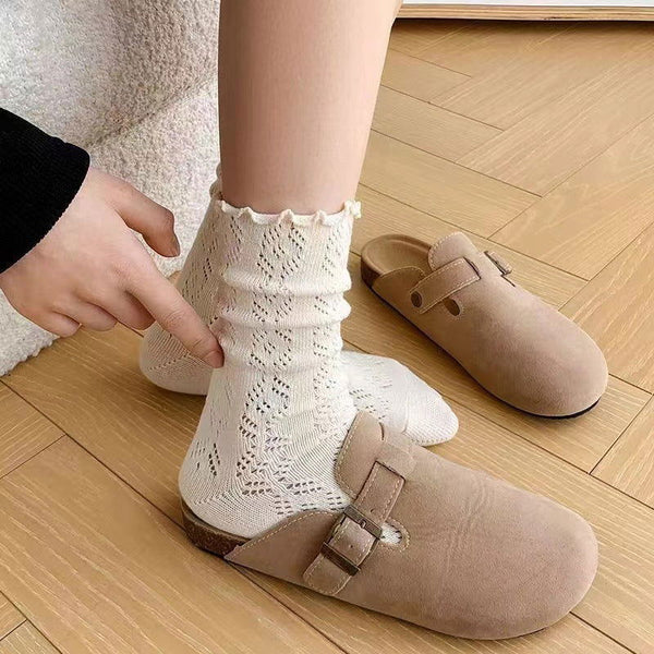 1 Pair Retro hollow mesh Casual Crew Socks - SocksLtd