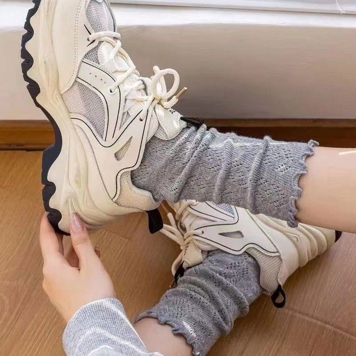 1 Pair Retro hollow mesh Casual Crew Socks - SocksLtd