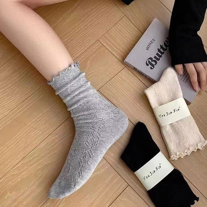 1 Pair Retro hollow mesh Casual Crew Socks - SocksLtd