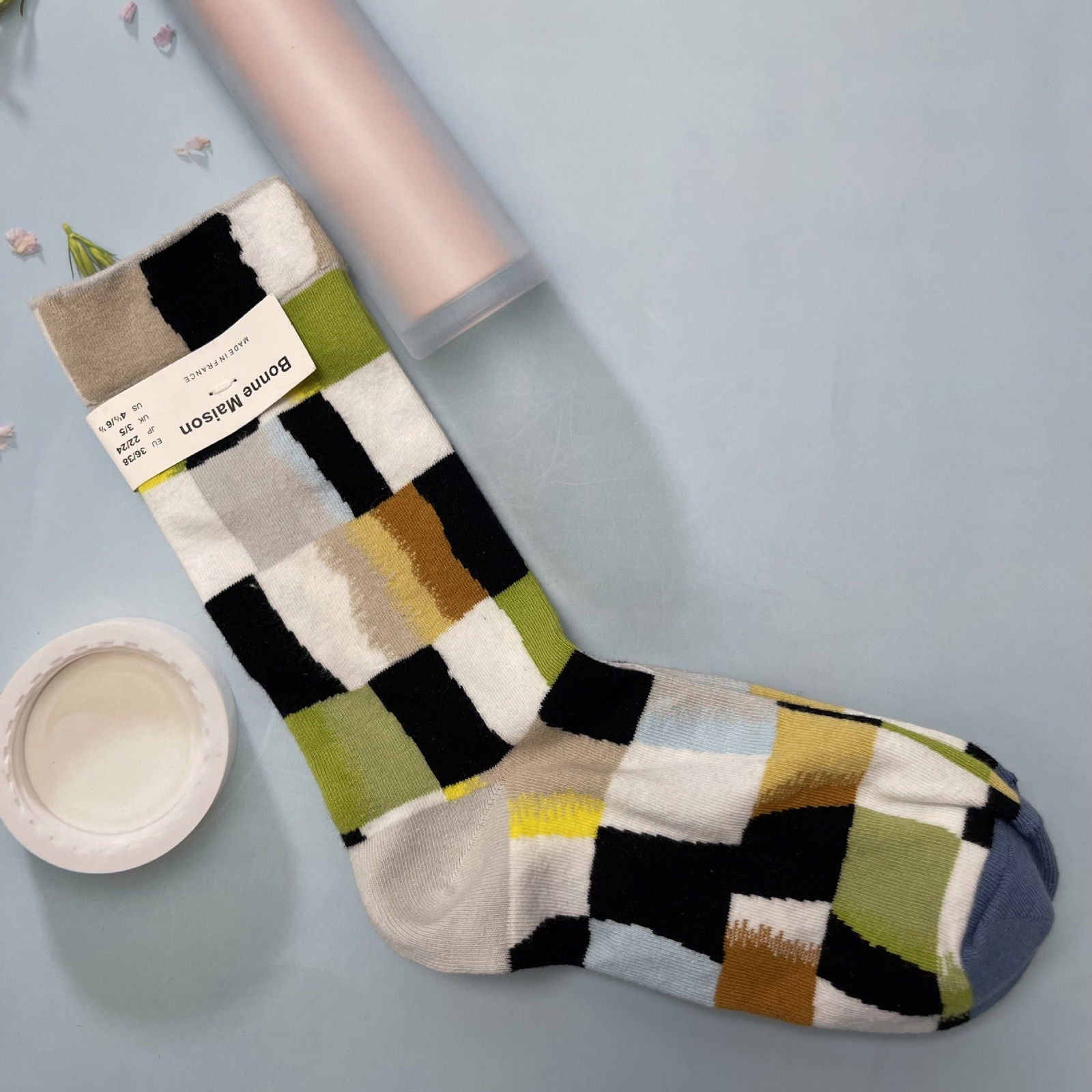 1 Pair Retro oil painting Crew Socks - SocksLtd