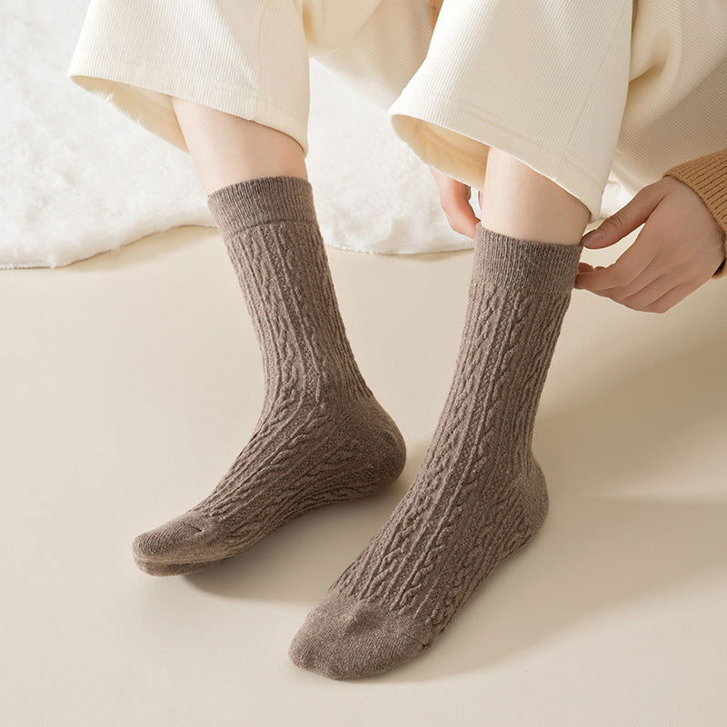 1 Pair Threaded wool Thermal Crew Socks - SocksLtd