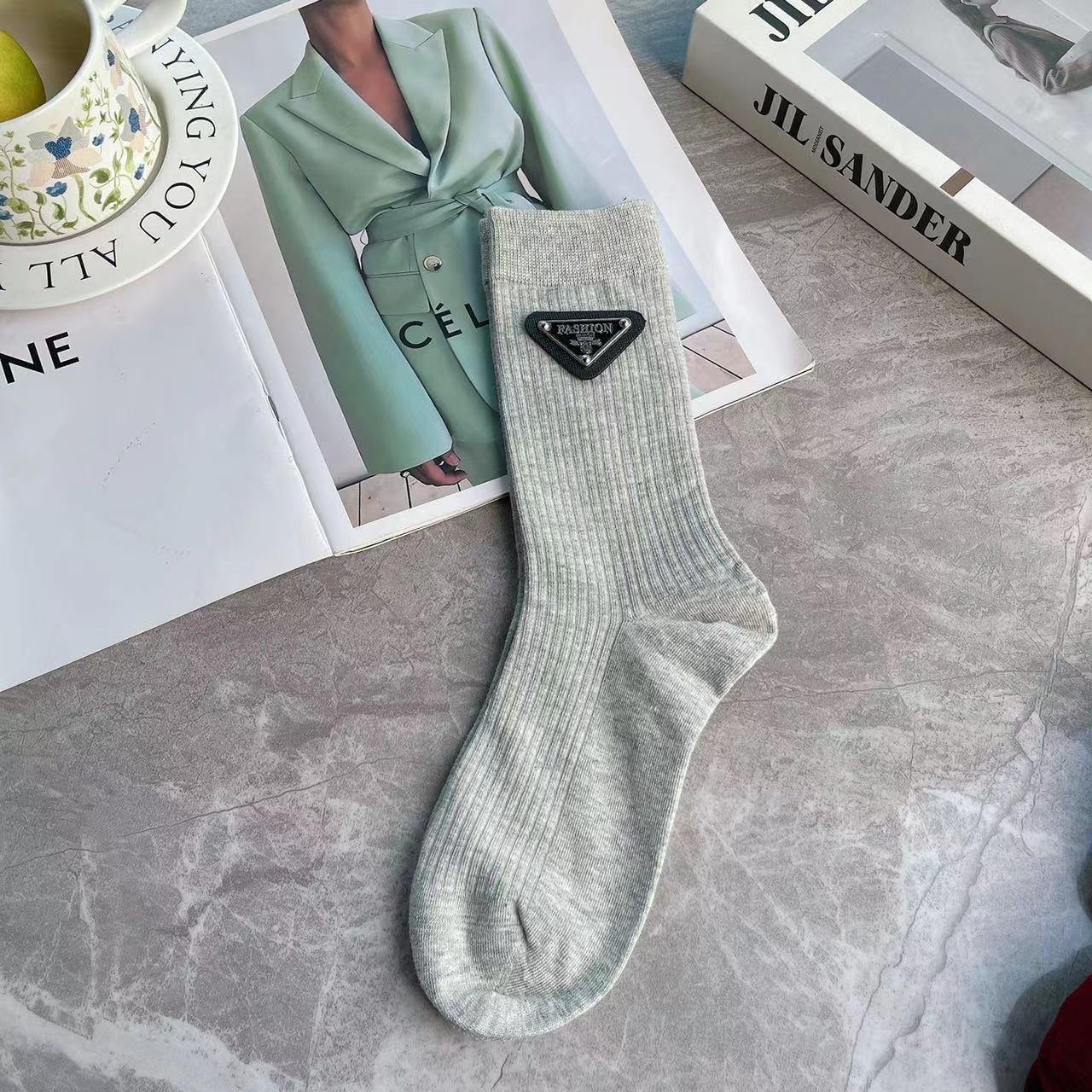 1 Pair Triangle mark Casual Crew Socks - SocksLtd