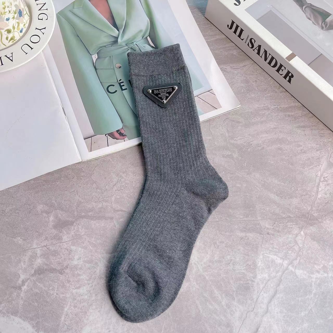 1 Pair Triangle mark Casual Crew Socks - SocksLtd