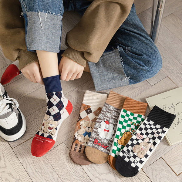 1 Pair Versatile Cartoon Casual Crew Socks - SocksLtd